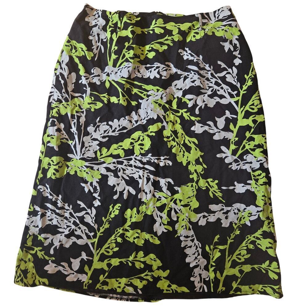 Cato Womens Vintage Y2K Floral Linen Blend Midi Skirt 14/16W Whimsigoth Cottage